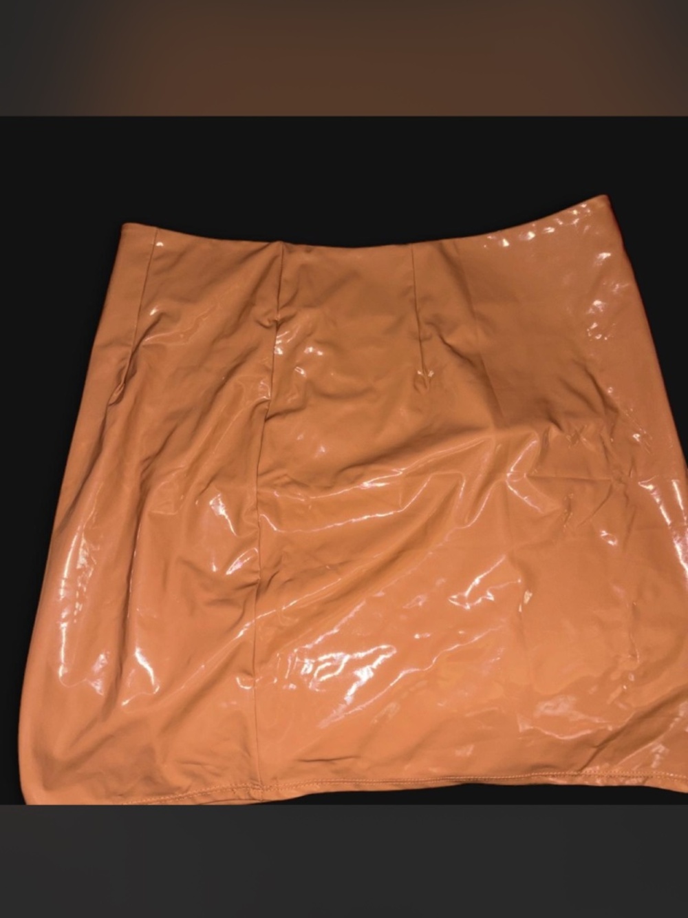 Tan Leather Mini Skirt